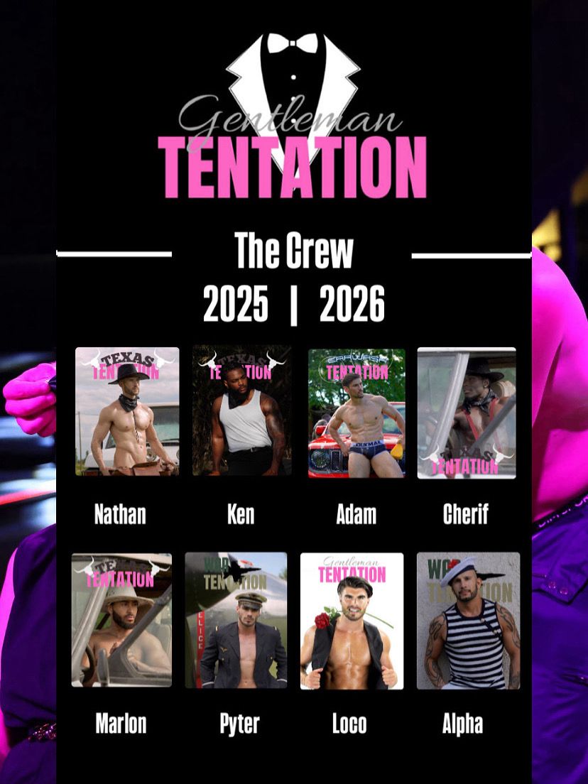 Photo montage de tous les artistes hommes du chippendales Men tentation de l'agence NA Events.